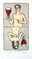 Přípitek karta - Jiří Slíva - grafika volný list